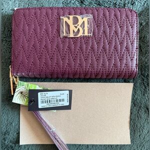 Badgley Mischka Plum Quilted Wallet in Plum